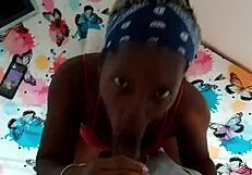 Intense blowjob drives this black girl wild with horniness and wetness - mastermeat1