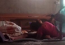 Homemade cute petite asian teen enjoys quiet time