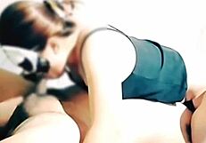 The Asian wife makes him cum while wet and horny