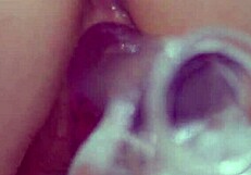 Natural busty REDHEAD CLOSEUP MASTURBATION with her CLEAR DILDO