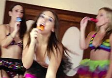 Intense Wild Lesbian Sex Party with Moaning Orgasms and Passionate Licking!