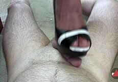 A rough femdom shoejob with domination and cumshot.