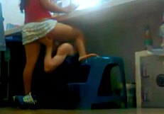 While i'm working the boss's son sticks his dick in me