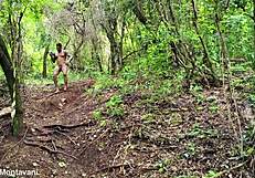 Exhibitionist in forest brings intense gift for you lovers