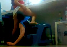 While i'm working the boss's son sticks his dick in me