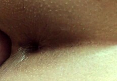 Morenita displays her tight shaved vagina in close-up view