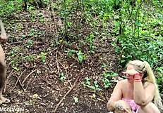 Exhibitionist in forest brings intense gift for you lovers