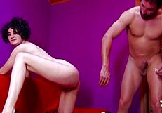 wow, this experienced guy is making such loud noises while cumming on that bitch's pretty face, it's crazy