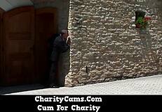 Charity Cams - Barley Legal Teen 18+ Takes Two Huge Cock