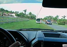 Naughty Jessie Shows Stranger Her Pussy