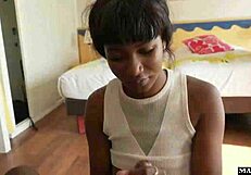 a dominatrix guard with big tits catches us and wants to suck us to avoid the police