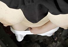 Juicy village girl masturbates wildly in a hut!