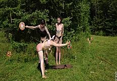 Submissive Pervert Girl Dances Between Doms for Rough Face Fucking