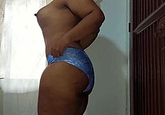 ebony mother with fat ass seduces you intensely with her beautiful milf body, stripping and teasing