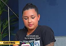 Curvy South-American Sucks Big Beefy Dick in Casting