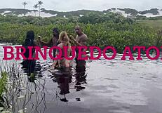 feeling wild and free on that nudist beach with my friend, giving in to the passion without any barriers, raw and intense under the sun