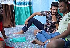 desi girlfriend hardcore threesome fuck with boyfriend and friend full movie hindi audio