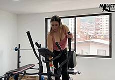 He Masturbates in the Gym While Talking to His Lover