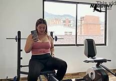 He Masturbates in the Gym While Talking to His Lover