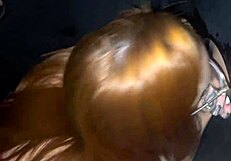 me and my redhead friend sucking deliciously at glory hole in swing house while cuckold films