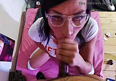 can she swallow that monster cock whole, or is it too much for the skinny shemale?