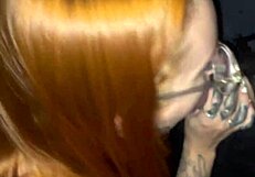 me and my redhead friend sucking deliciously at glory hole in swing house while cuckold films