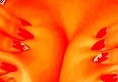 brunette engaging in extreme teasing with tits and butt plug