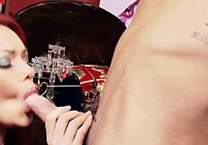 Red MILF in Fishnet Stockings Fucked by Kai Taylor