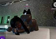 Lesbians playing and having fun together