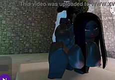 Lesbians playing and having fun together