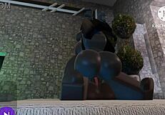 Lesbians playing and having fun together