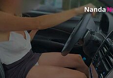 naughty wife flashes tits and pays with panties at gas station