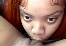 sexy black slut licks pussy to orgasm