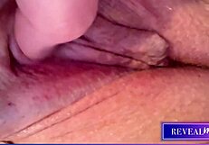 Horny milf fingers tight pussy with vibrator until explosive orgasm