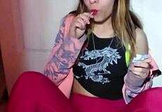 bonneyuwu indulges in lollipop fetish during solo softcore scene