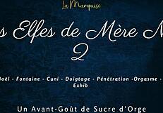 french elves whisper dirty secrets while squirting wildly in mother noel's lair