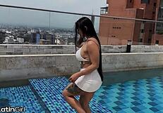 povlatingirl - colombian latina milf silvana lee fucks in pool