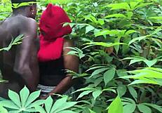 Stepmom receives rough backdoor gift in bushy Christmas scene.