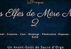 french elves whisper dirty secrets while squirting wildly in mother noel's lair