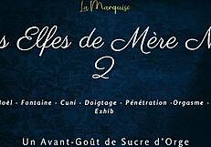 french elves whisper dirty secrets while squirting wildly in mother noel's lair