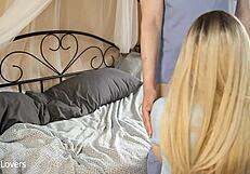 doctor fucks his patient during home exam, rough and deep in the bedroom