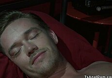 shemale bangs big cock guy in dungeon