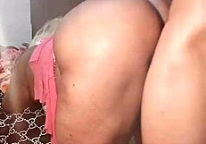 i bent over petal for a huge cock doggystyle pounding, her shaved pussy taking every inch in this retro homemade update.