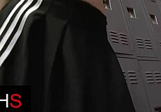 black stud fucks gym girl