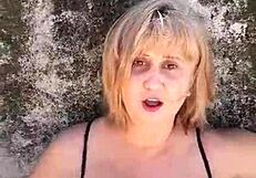 african woman exposes on beach