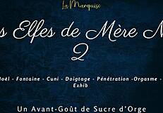 french elves whisper dirty secrets while squirting wildly in mother noel's lair