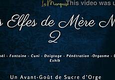 french elves whisper dirty secrets while squirting wildly in mother noel's lair