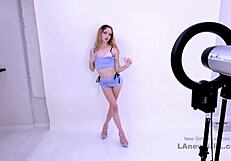 Sun-kissed blonde cutie gets fucked in a modeling audition