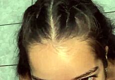 Sucking Wellington Prado's veiny cock, leaving it wet before penetration.