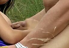 Young busty German stepsister outdoor fucked